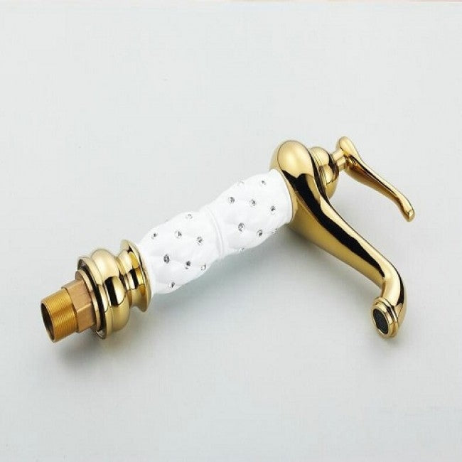 Juno Euro Gold Finish Luxury Tall Bathroom Basin Vanity Sink Mixer Faucet Single Handle