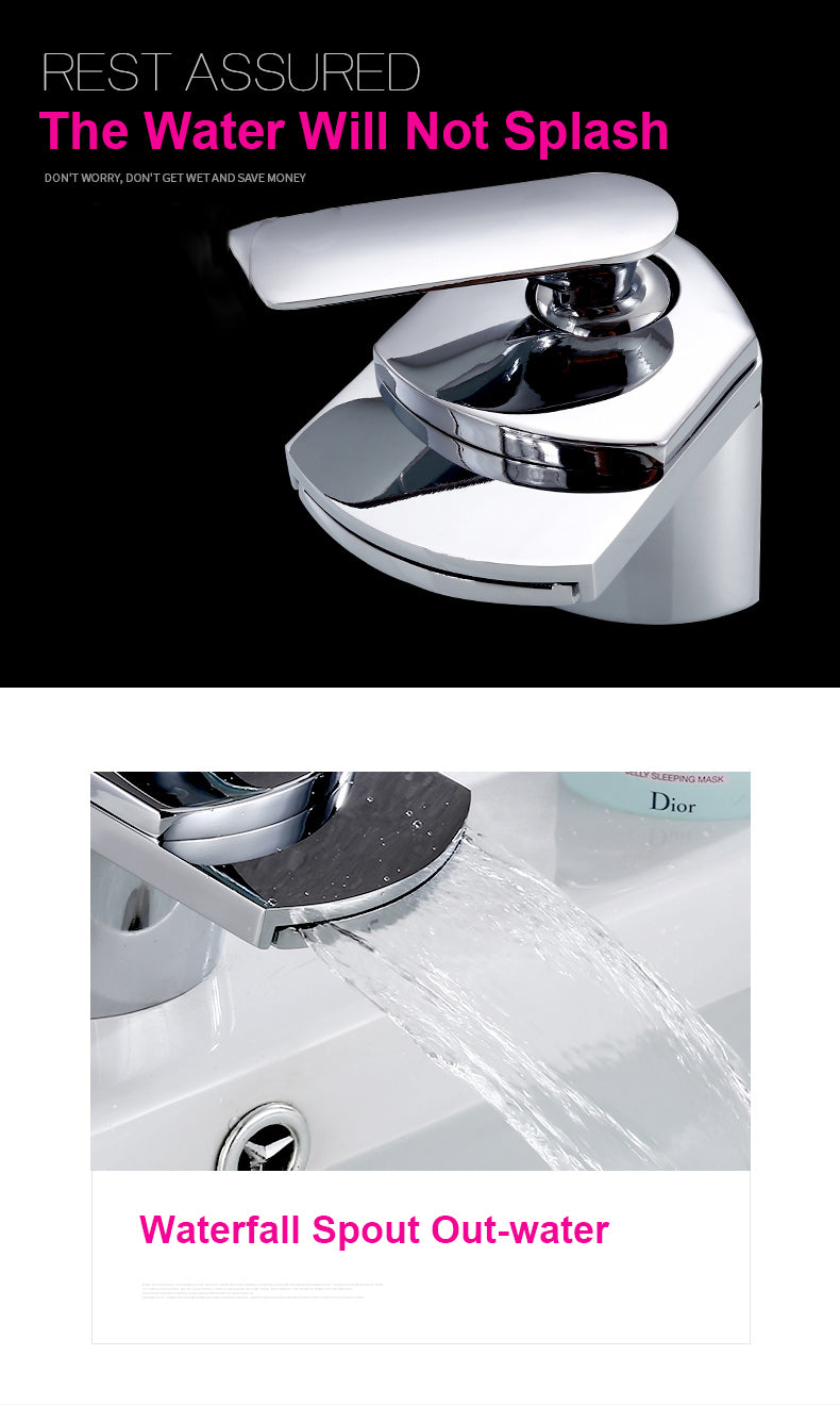 Eva Waterfall Bathroom Sink Faucet Single Handle Mixer Tap