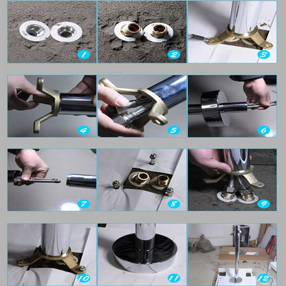 Juno Classic Bathroom Brushed gold Floor Mount Bathtub Faucet Shower System