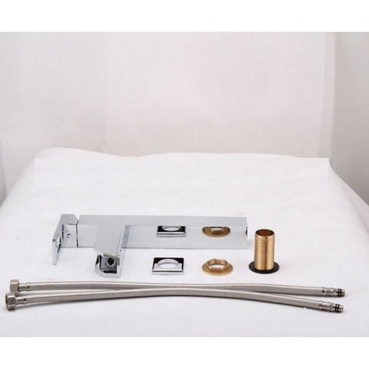 32CM Chrome Finish Waterfall Color Changing LED Bathroom Sink Faucet Single Lever Single Handle