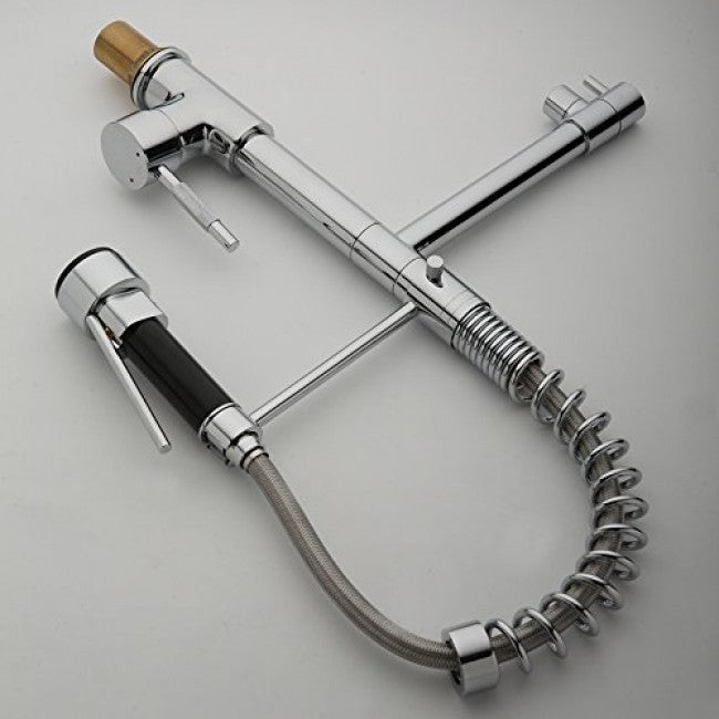 Chrome Finish Brass Body Color Changing LED Pull-Down Kitchen Sprayer 