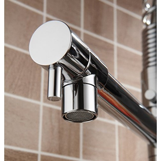 Chrome Finish Brass Body Color Changing LED Pull-Down Kitchen Sprayer 