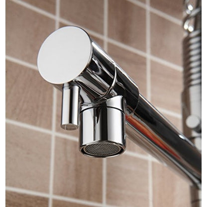 Chrome Finish Brass Body Color Changing LED Pull-Down Kitchen Sprayer 
