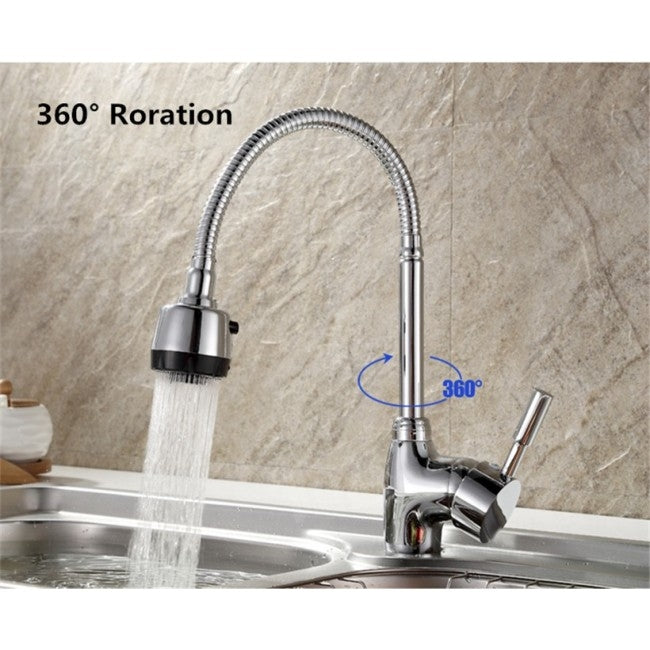 Flexible Single Handle Chrome Kitchen Faucet 