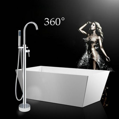 Single Handle Polished Freestanding Bathutub Shower Faucet 