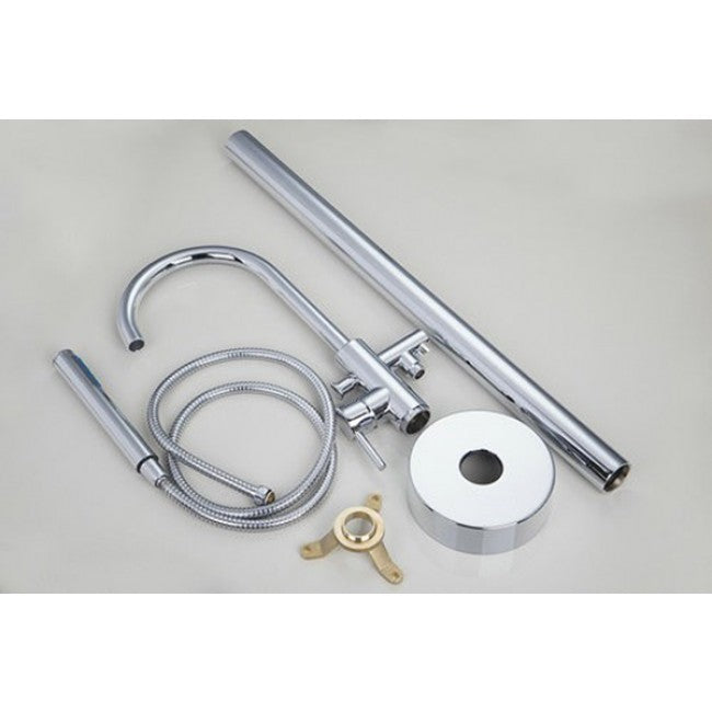 Floor Mounted Clawfoot Tub Filler Shower with Hand  2