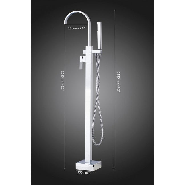 Floor mounted Hot and cold Waterfall Spout Faucet 3