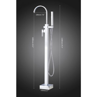 Floor mounted Hot and cold Waterfall Spout Faucet 3