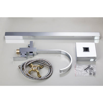 Floor mounted Hot and cold Waterfall Spout Faucet 4