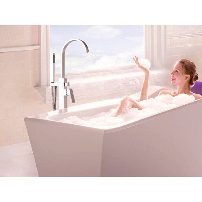 Floor mounted Hot and cold Waterfall Spout Faucet 6