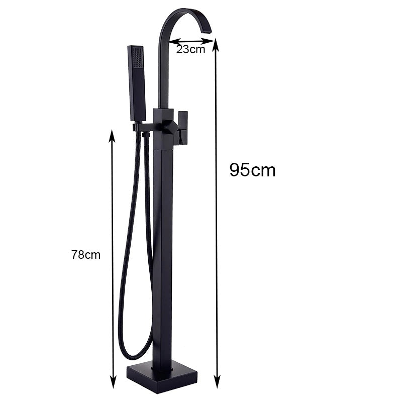 Juno Luxury Matte Black Freestanding  Bathroom Bathtub Shower Set With Tub Filler