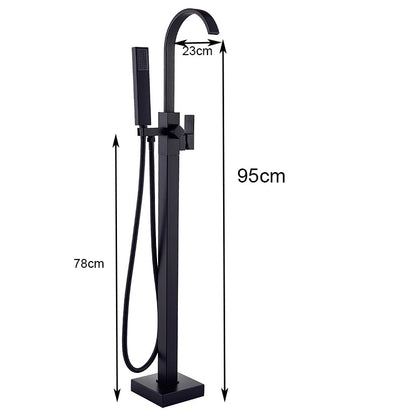 Juno Luxury Matte Black Freestanding  Bathroom Bathtub Shower Set With Tub Filler