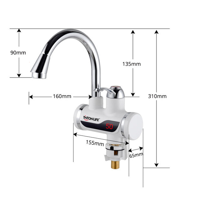Juno Genoa Tankless Water Heater Kitchen Sink Faucet with LED Display
