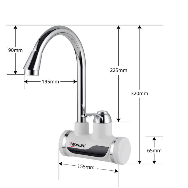 Juno Genoa Tankless Water Heater Kitchen Sink Faucet with LED Display