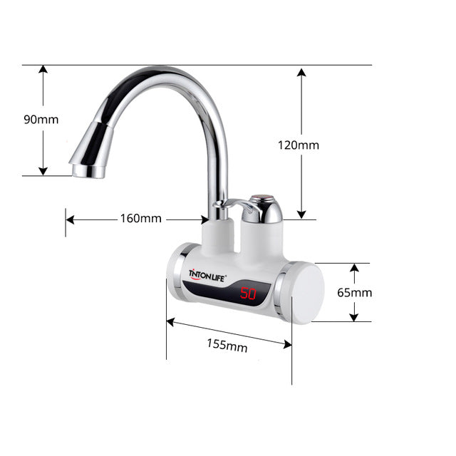 Juno Genoa Tankless Water Heater Kitchen Sink Faucet with LED Display
