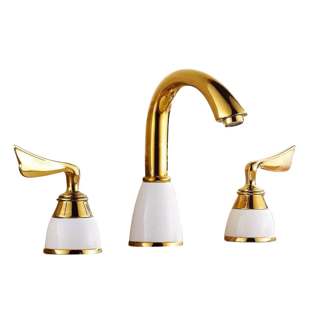 Gold-Brass-Double-Handle-Bathroom-Mixer-Faucet