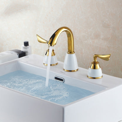 Gold-Brass-Double-Handle-Bathroom-Mixer-Faucet