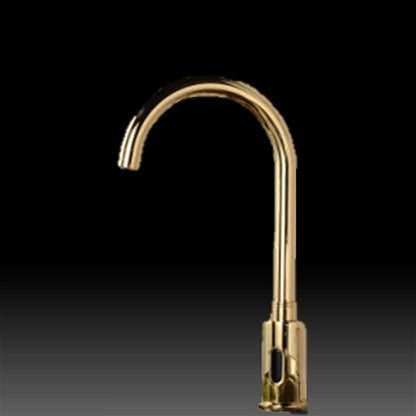 Gold Finish Long Neck Motion Sensor Kitchen and Bathroom Faucet