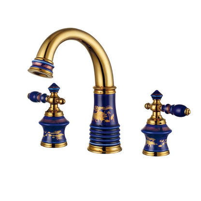 Juno Beautiful Deck Mount Colorful Floral Bathroom/ Bathtub Mixer Faucet Set