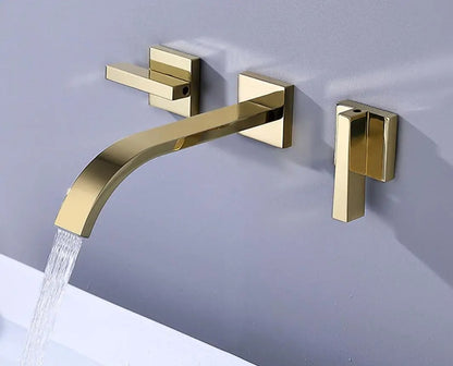 Juno Multi Color Wall Mount Bathroom Faucet Dual Handle Hot and Cold