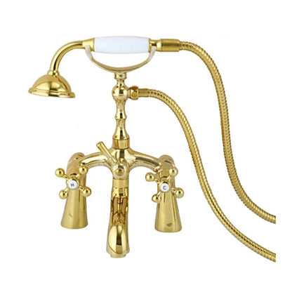 Luxury Gold Finish Claw Foot Tub Faucet with Handheld Shower