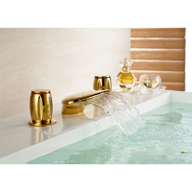 Gold Finish Chrome Bathroom Basin Sink Faucet