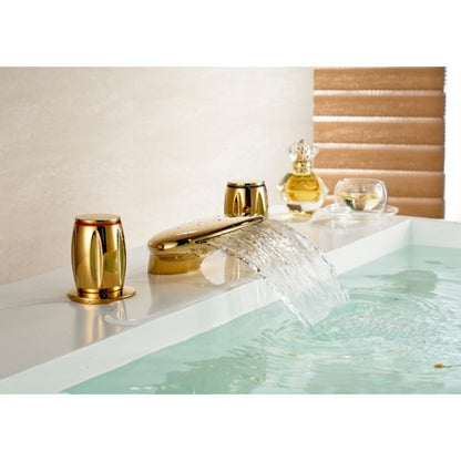 Gold Finish Chrome Bathroom Basin Sink Faucet