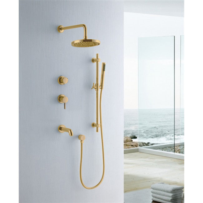 Gold Finish 8 to 16 inch Round Rain Shower Head System