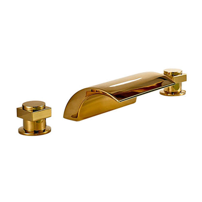 Gold Finish Bath-Tub Waterfall Faucet