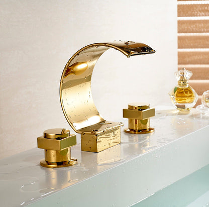 Gold Finish Bathroom Basin Sink Faucet