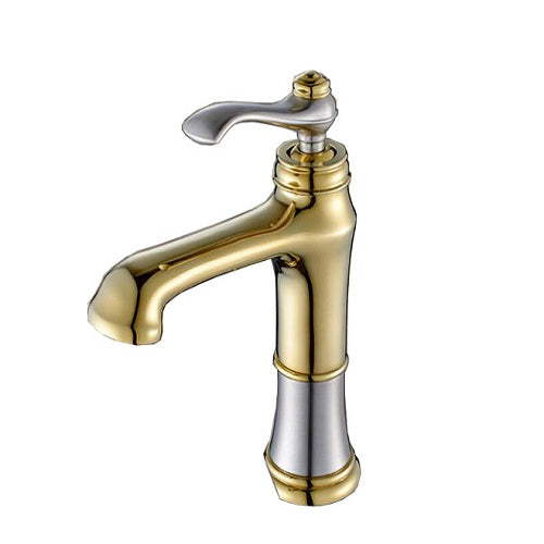 Gold finish bathroom faucet
