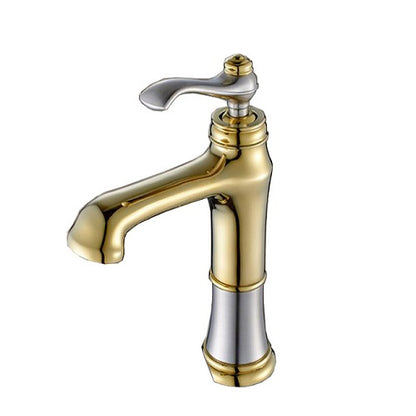 Gold finish bathroom faucet
