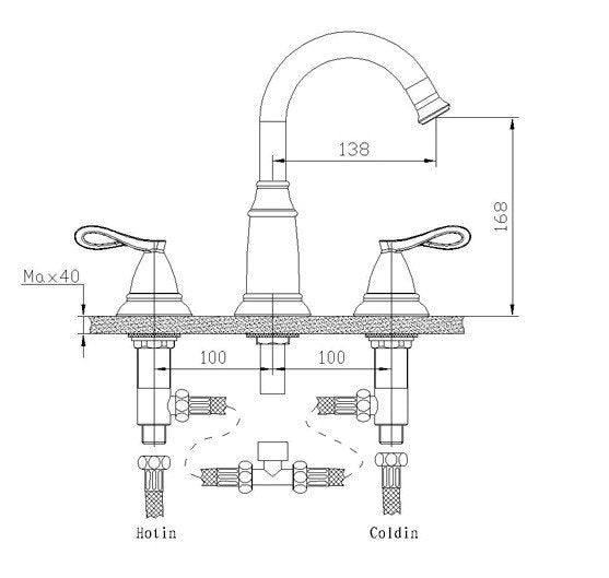 Gold Finish Bathroom Sink Faucet Dimensions