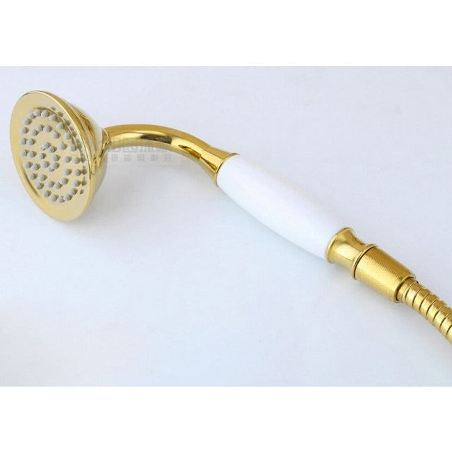 Luxury Gold Finish Claw Foot Tub Faucet with Handheld Shower