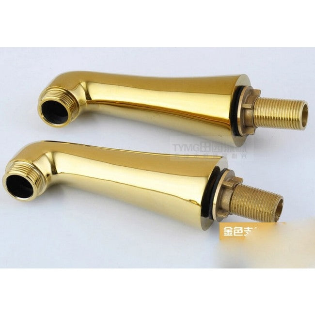 Luxury Gold Finish Claw Foot Tub Faucet with Handheld Shower