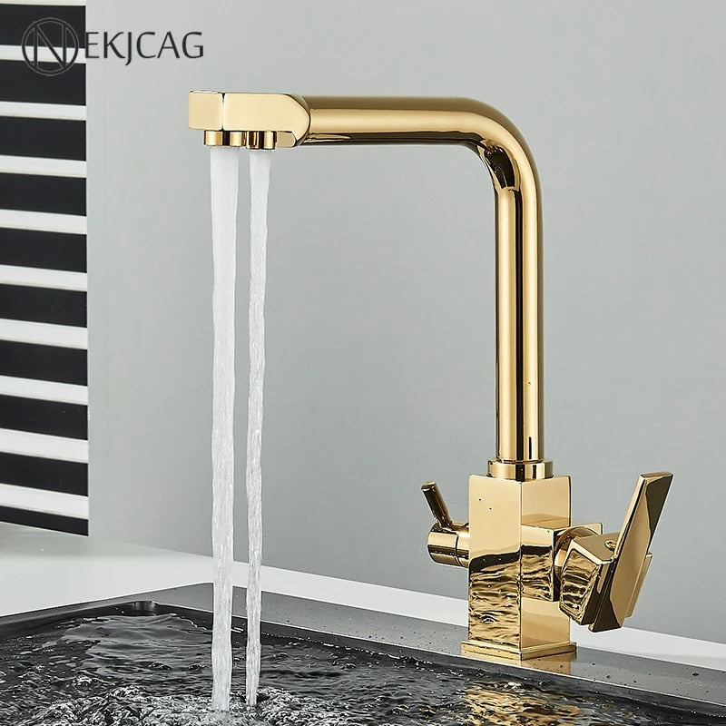 Juno Deck Mount 3 Way Kitchen Sink Faucet