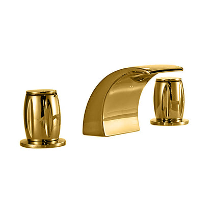 Gold Finish LED Bathroom Vessel Sink Faucet Mixer Tap