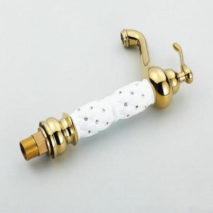 Juno Euro Gold Finish Luxury Tall Bathroom Basin Vanity Sink Mixer Faucet Single Handle