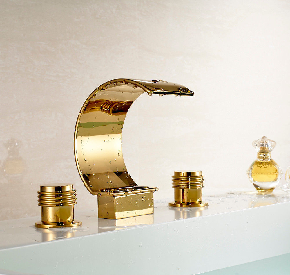 Gold Finish Roman Bathroom tub Faucets