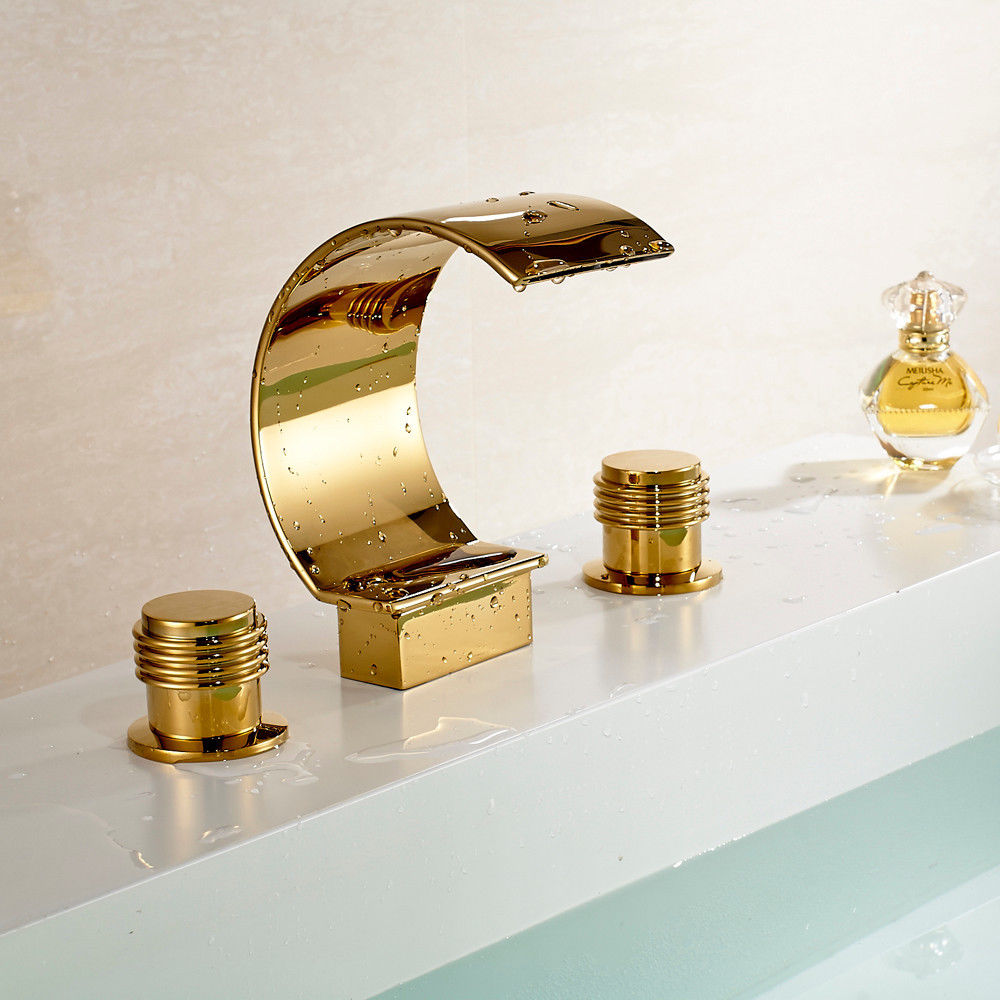 Gold Finish Roman Bathroom tub Faucets