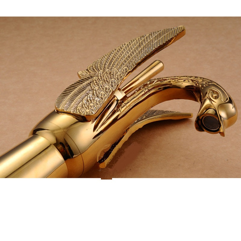 New Gold Finish Single Lever Deck Mounted Bathroom Sink Faucet Mixer