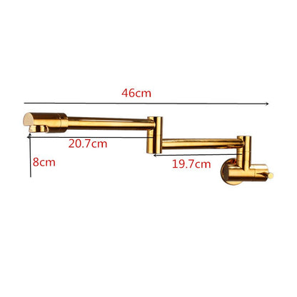 Juno Wall Mount Foldable Brass Kitchen Faucet With Coiled Rotating Biget Kitchen Sink Faucet