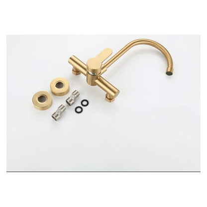 Juno Single Lever Brush Gold Rotation Kitchen Sink Faucet