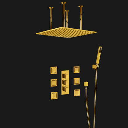 Juno Vanilla Gold Plated Large Rain Shower Head