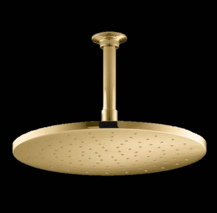 Stainless Steel Gold Plated Round LED Shower Head