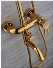 goldplated wall mount single lever faucet