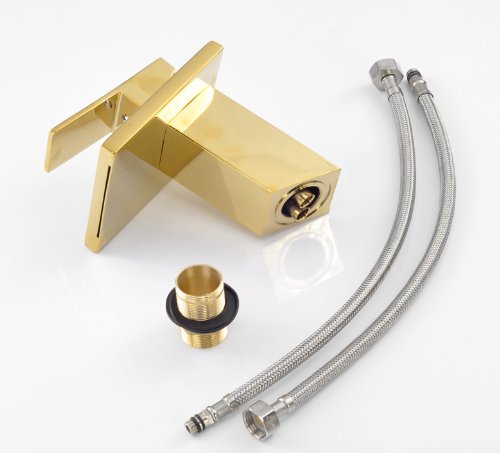 15.5" Single Handle Waterfall Gold Bathroom Faucet