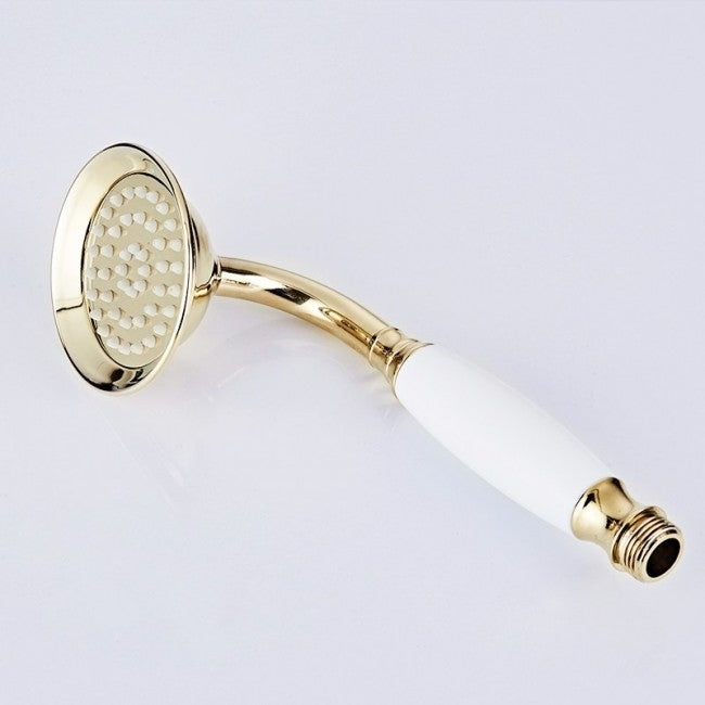 Juno Gold Polished Single Handle Wall Installation Bathtub Faucet with Handheld Shower 