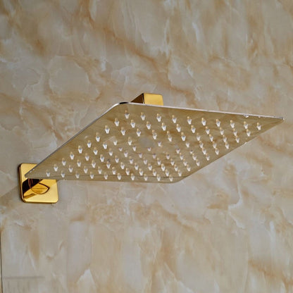 Gold Square Widespread Contemporary 8 Inches Bathroom Shower with Hand-Held Shower
