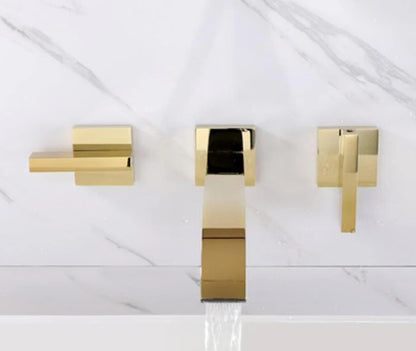 Juno Multi Color Wall Mount Bathroom Faucet Dual Handle Hot and Cold